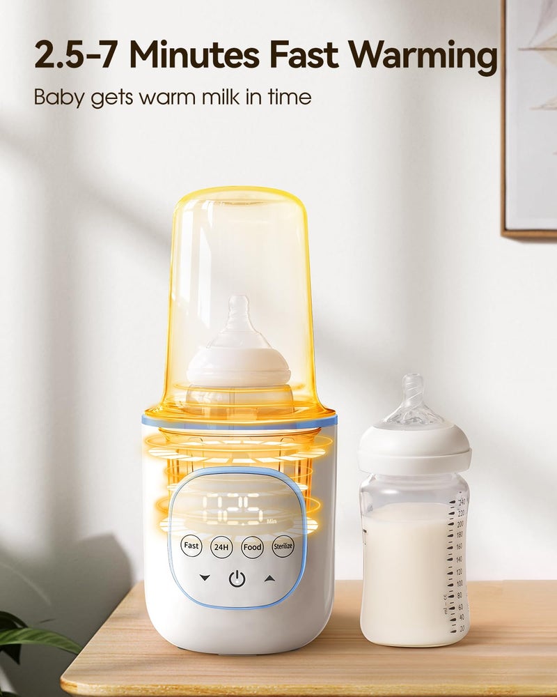 LAREX Bottle Warmer, Fast Baby Bottle Warmer for Breastmilk and Formula, with Timer and Accurate Temp Control, 8-in-1 Baby Milk Warmer BPA Free with Digital Display, Bottle Warmers for All Bottles - Image 2